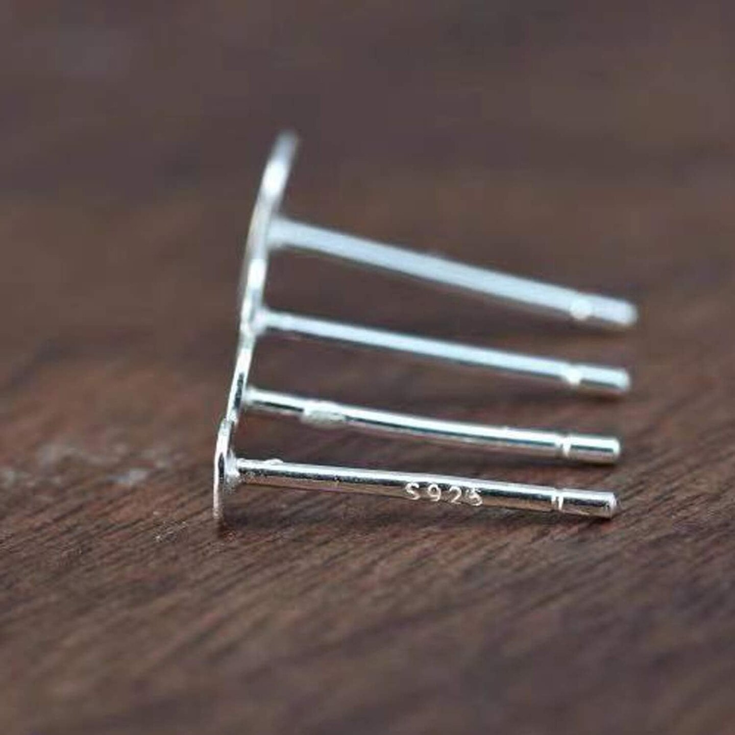 25Pair 925 Sterling Silver Earrings Posts Flat Pad Ear Stud Hypoallergenic Blank Earring Pins with 925 Sterling Silver Earring Backs for Jewelry Making Findings(6mm )