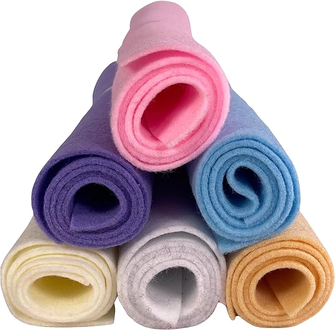 FabricLA Craft Felt Rolls 6 Pieces - 12 X 18 Inches Assorted Color  Non-Woven Soft Felt Material - Acrylic Felt Roll for DIY Craftwork, Sewing  and Patchwork - Pastel Lovers