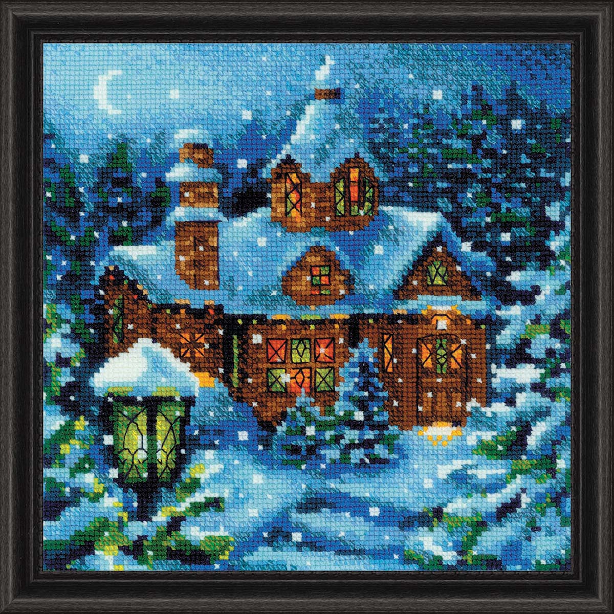 RIOLIS  Snowfall in the Forest Counted Cross-Stitch