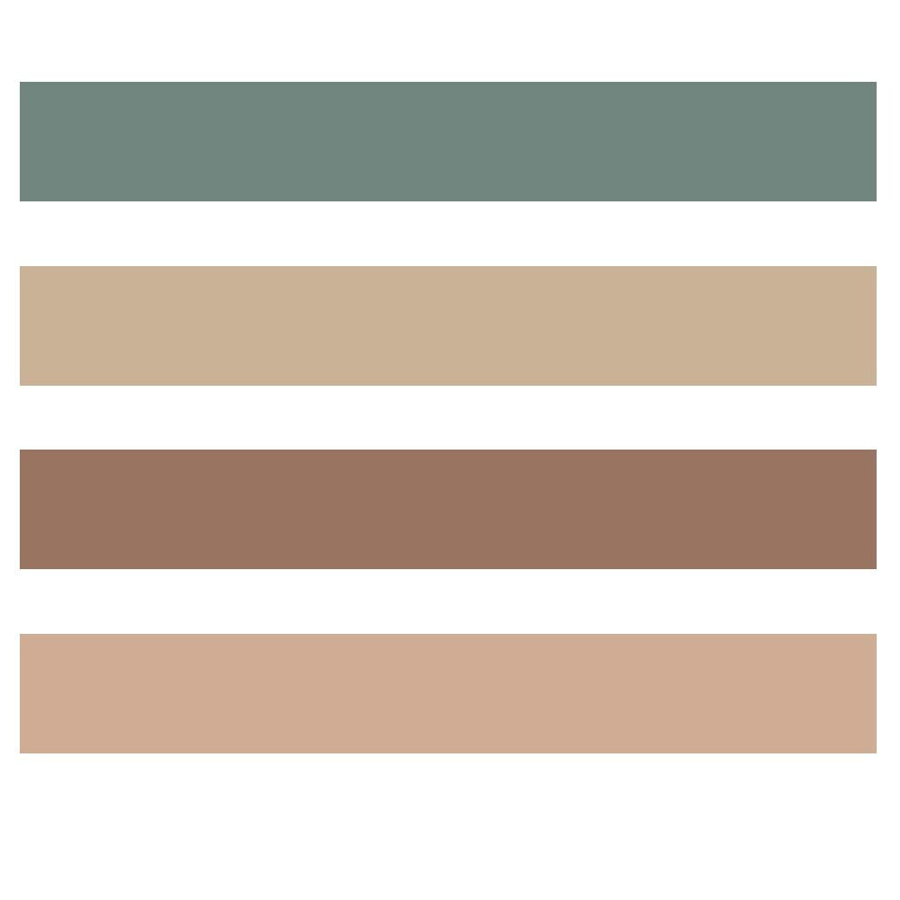 Natural Color Washi Tape Set 4 Rolls Decorative Tapes for Arts, DIY Crafts, Journals, Planners, Scrapbooking, Wrapping -Neutral Color- (4-Grey Green)
