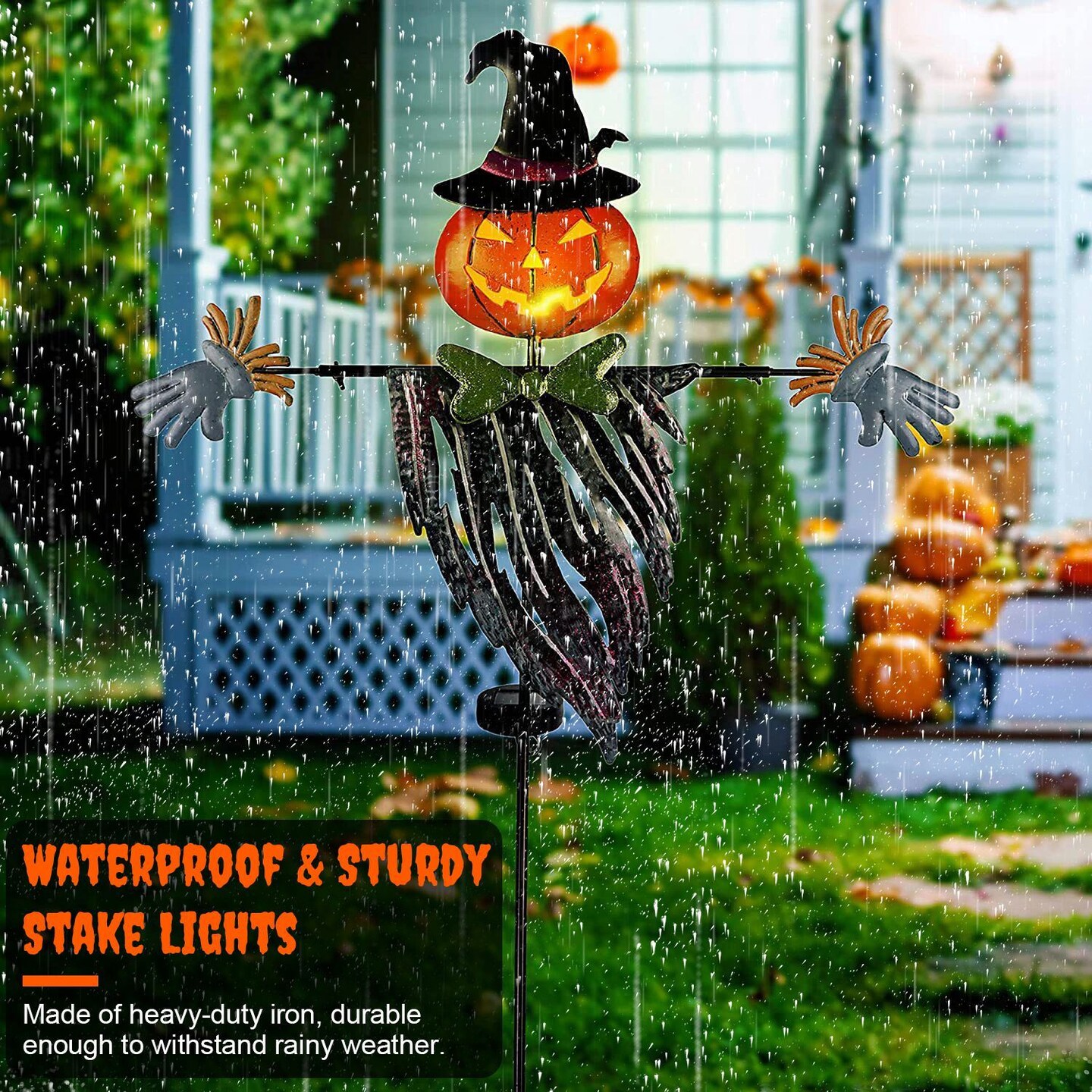 Halloween Decoration Light - Scarecrow Shape Solar Powered Stake Light for Outdoor Garden Yard