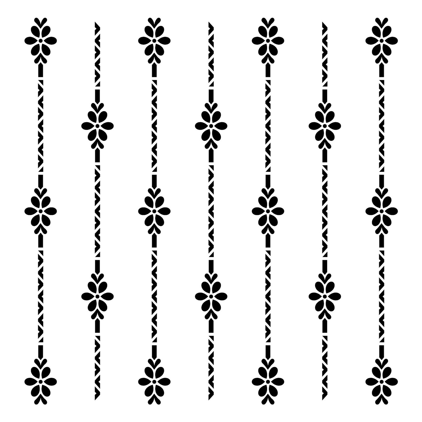 Daisy Floral Stripe Embossing 12 x 12 Stencil | FS132 by Designer Stencils | Floral Stencils | Reusable Stencils for Painting on Wood, Wall, Tile, Canvas, Paper, Fabric, Furniture, Floor | Stencil for Home Makeover