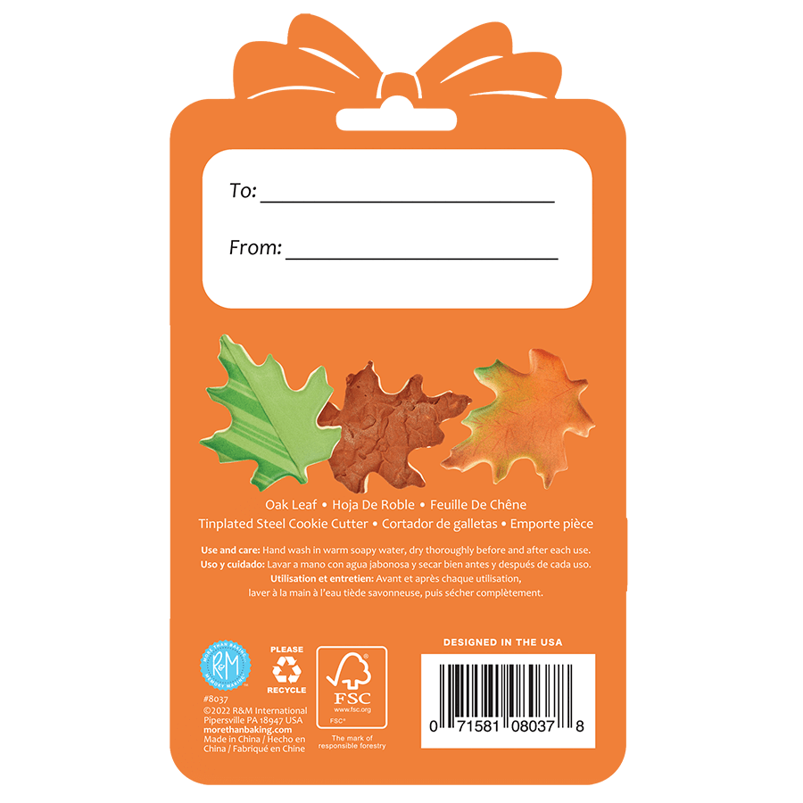 Oak Leaf Cookie Cutter 3.5&#x22; Carded