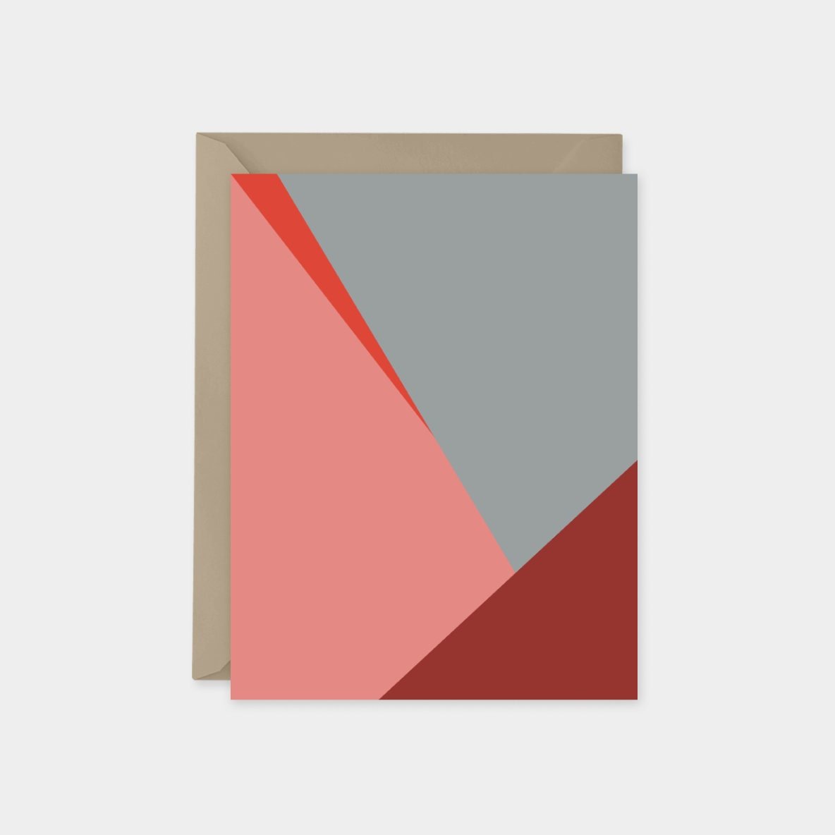 Coral &#x26; Gray Color Block Card,  Modern