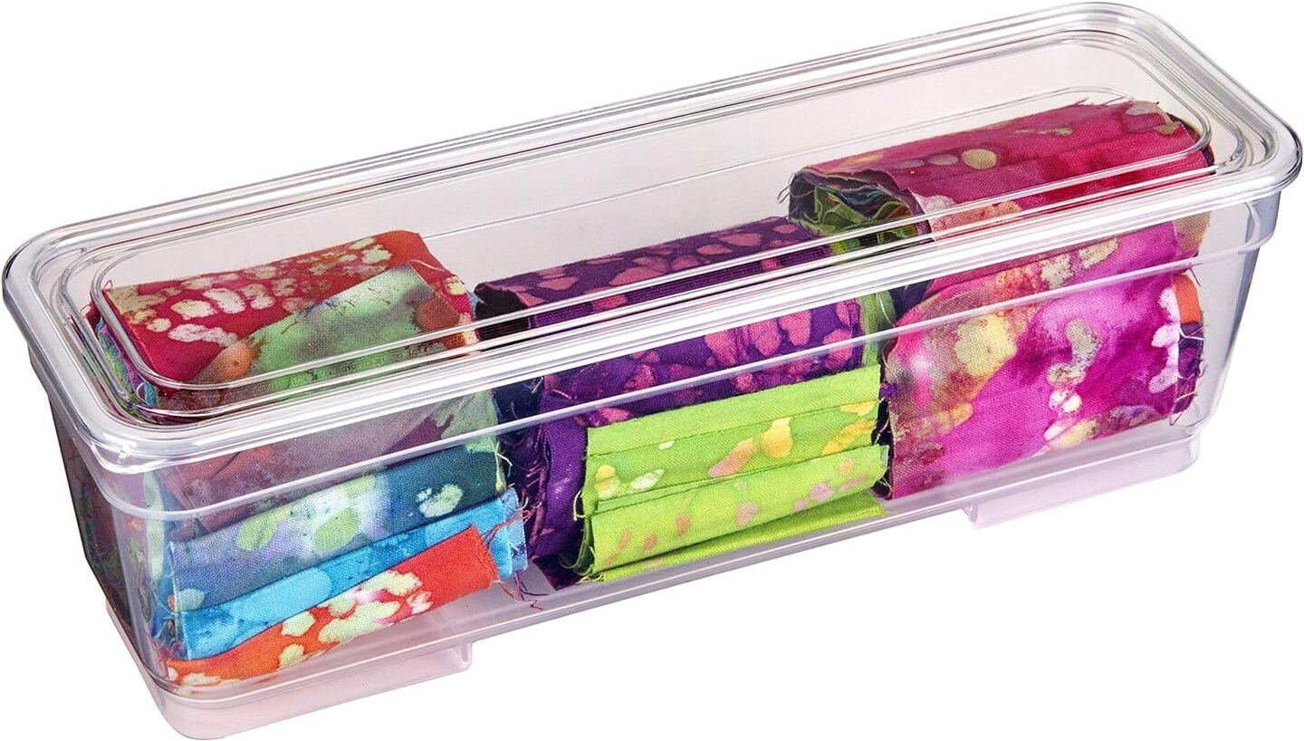 ins with Lids 4-Pack, [4] Extra Long Art &#x26; Craft Organizer Boxes, Clear