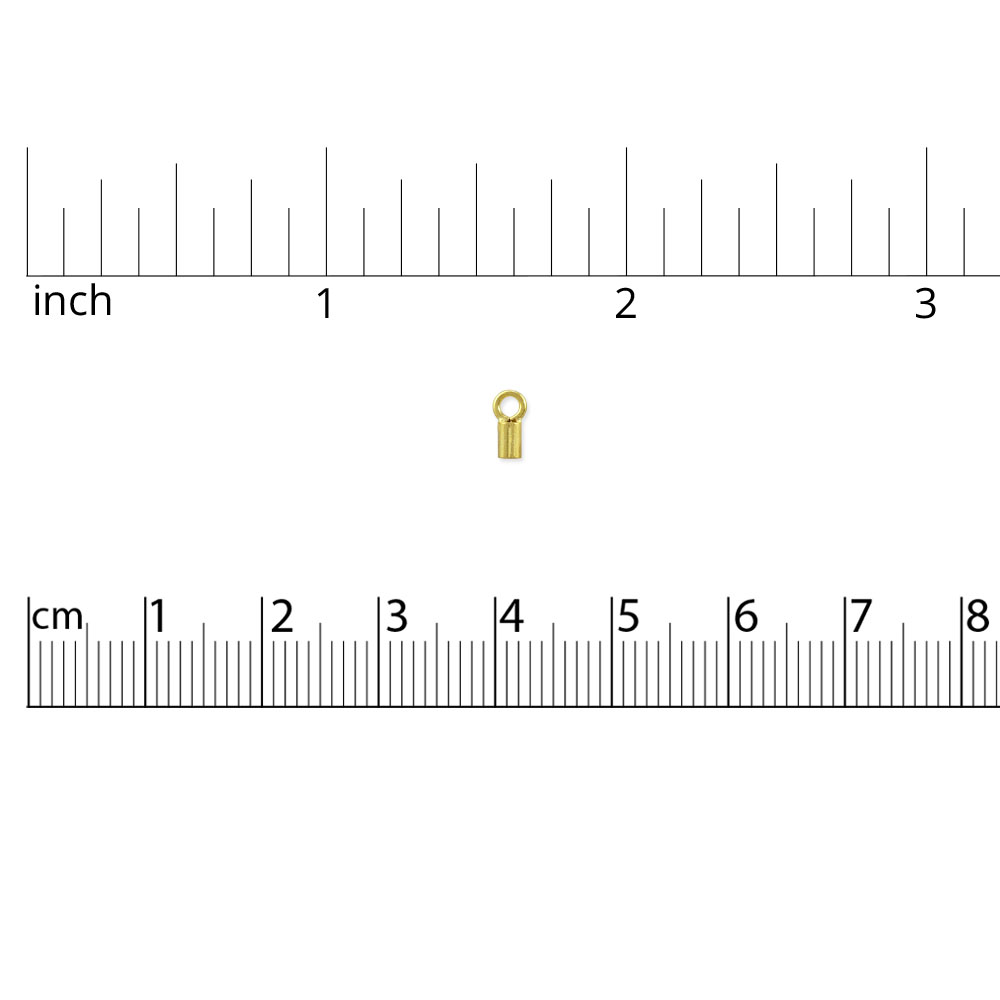 JewelrySupply Connector Crimp Tube with Ring 6x2mm Gold Plated (10-Pcs)