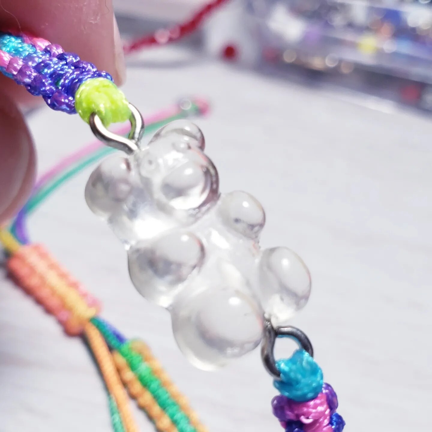 Gummy Bear Charm | Friendship Bracelet | Macrame Woven