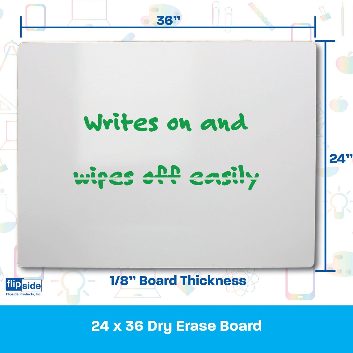 Dry Erase Board, 24&#x22; x 36&#x22;, Pack of 2
