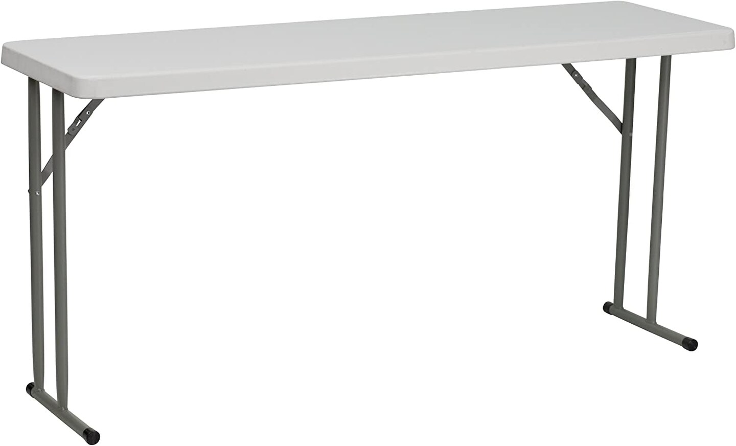 Kathryn 5&#x27; Plastic Folding Training and Event Table, Rectangular Folding Training Table with 330-Lb. Static Weight Capacity, White