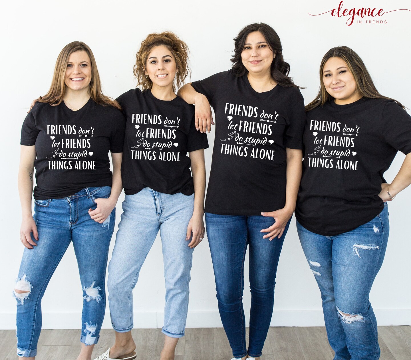 Friends Don't Let Friends Do Stupid Things Alone Vacation Shirts, Funny Trip Tshirt, Girls Trip Tee, Girls Weekend Trip Shirt - EITV1012 product 4