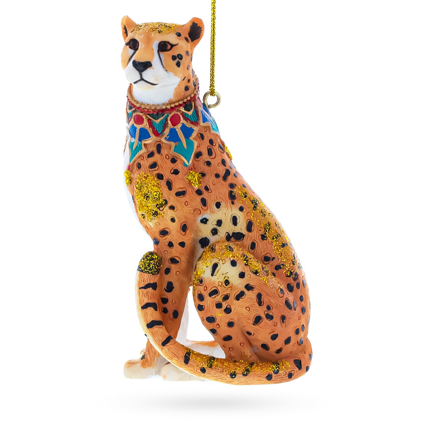 Jaguar Blown Glass Christmas Ornament 3.7 Inches