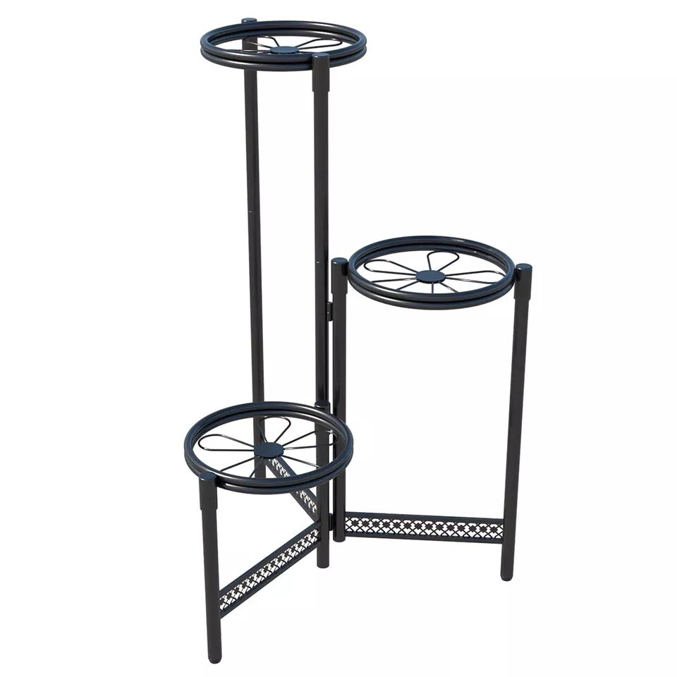 3 Tier Metal Plant Stand Shelf for Indoor Outdoor Plants Multiple