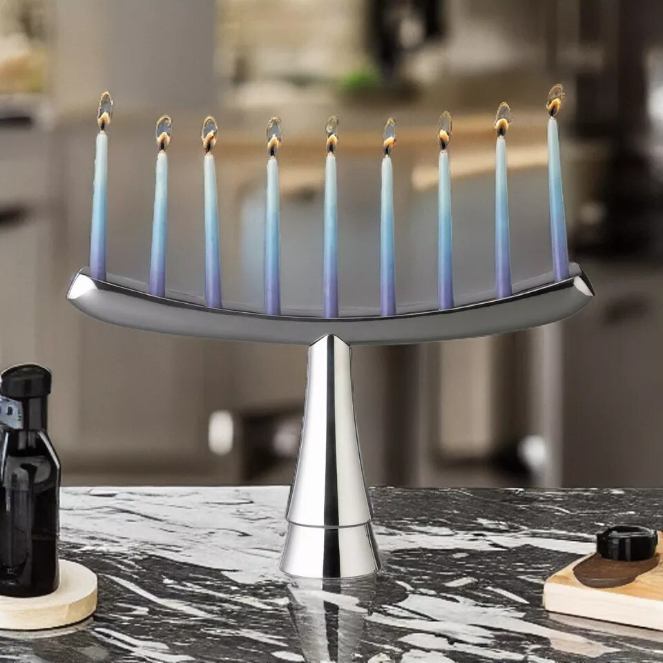 nambe Menorah 12.5 x 7.5 Inch Hannukah Menorah, Made of nambe Alloy