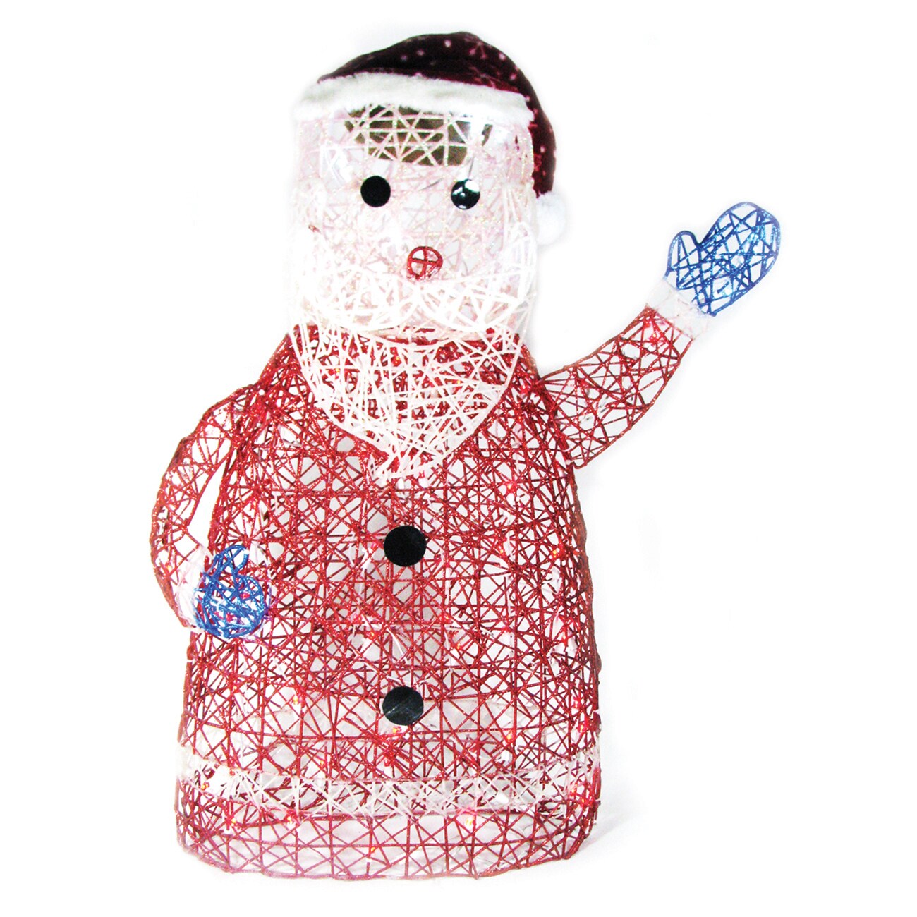 Brite Star 32&#x22; Lighted Red and White Glitter Santa Claus Christmas Silhouette Decoration