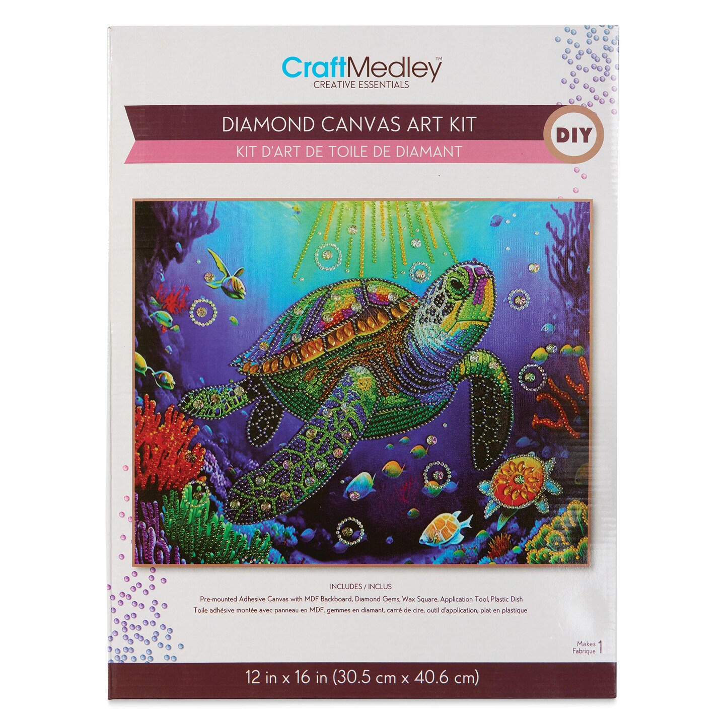 Craft Medley Diamond Painting Canvas Art Kit - Turtle