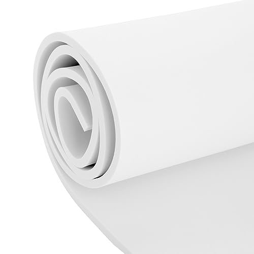 6mm EVA Foam Roll, White Foam Sheet for Cosplay Armor, Costumes, High Density 100 kg/m3 (14x39 in)