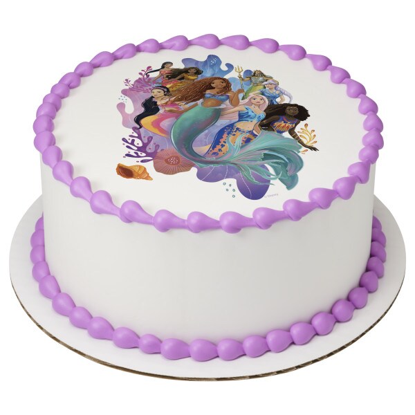 Disney&#x27;s The Little Mermaid Sisters of the Sea Edible Cake Topper Image - 7.5&#x22; Round