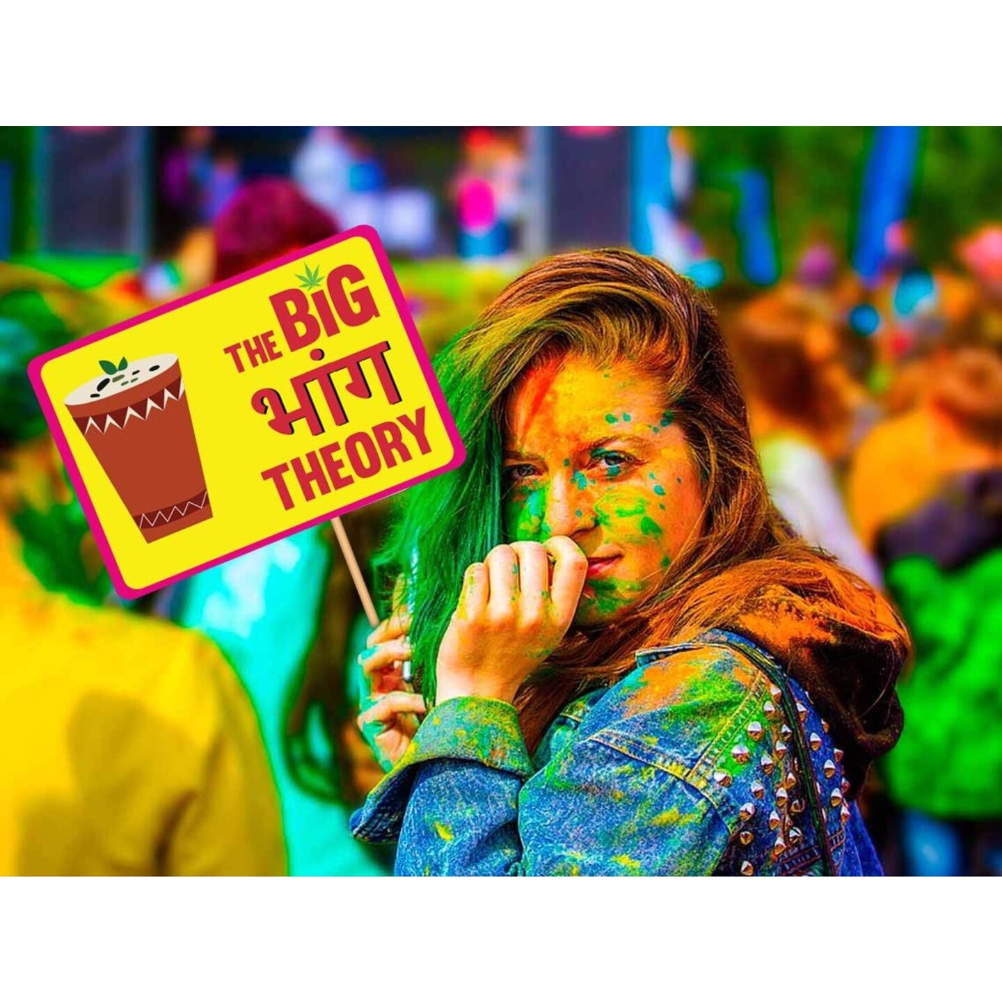 Happy Holi Photo Booth Props Party Supplies Funny Holi Hai Party Favors Decorations Hindu Festival of Colors Party Photo Booth Props Kit for Home Indoor Outdoor - Set of 11 Piece
