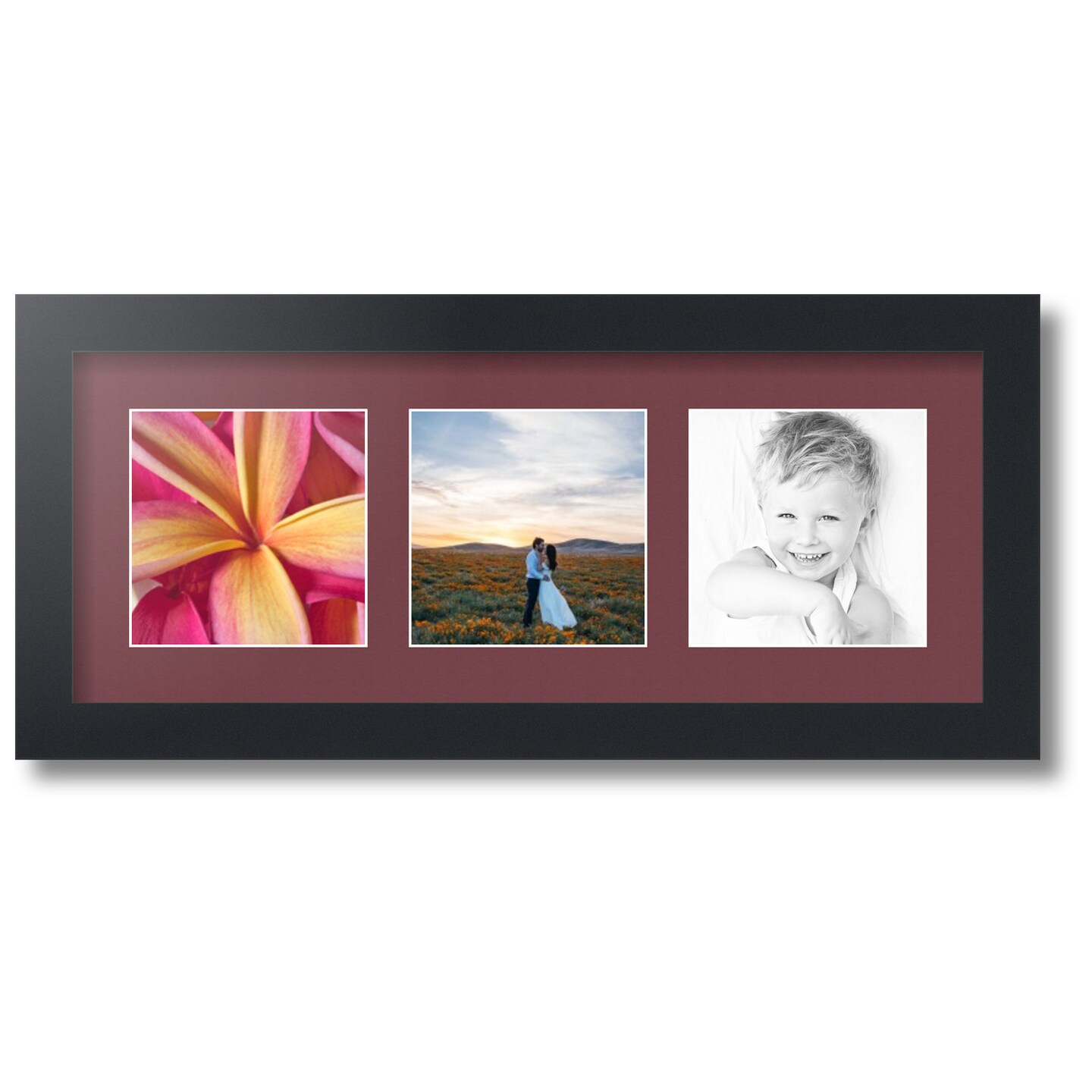 ArtToFrames Collage Photo Picture Frame with 4 - 4x6 inch Openings, Framed  in Black with Over 62 Mat Color Options and Plexi Glass (CSM-3926-14)