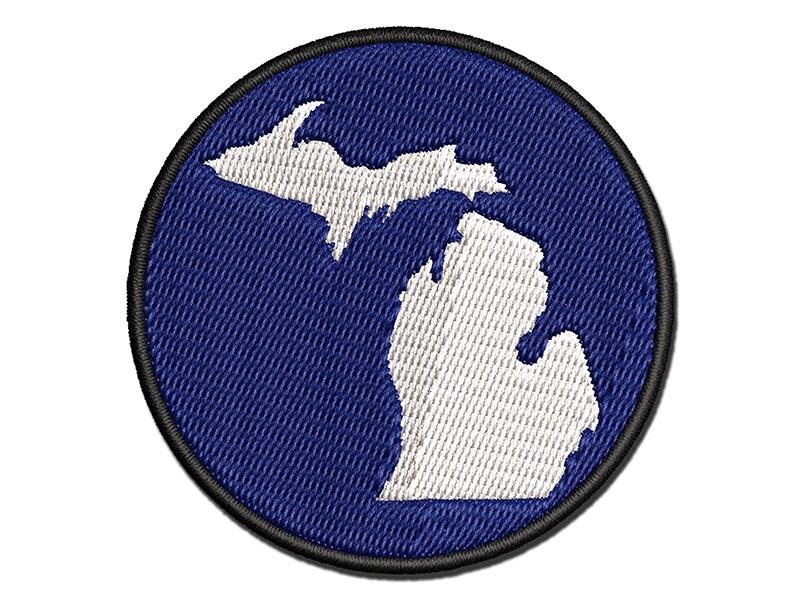 Michigan State Silhouette Multi-Color Embroidered Iron-On or Hook &#x26; Loop Patch Applique