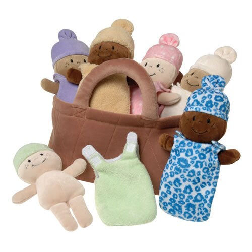 Creative Minds Basket of Soft Babies with Removable Sack Dresses