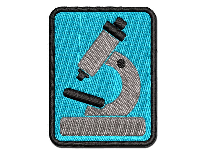 Microscope Biology Science Multi-Color Embroidered Iron-On or Hook &#x26; Loop Patch Applique