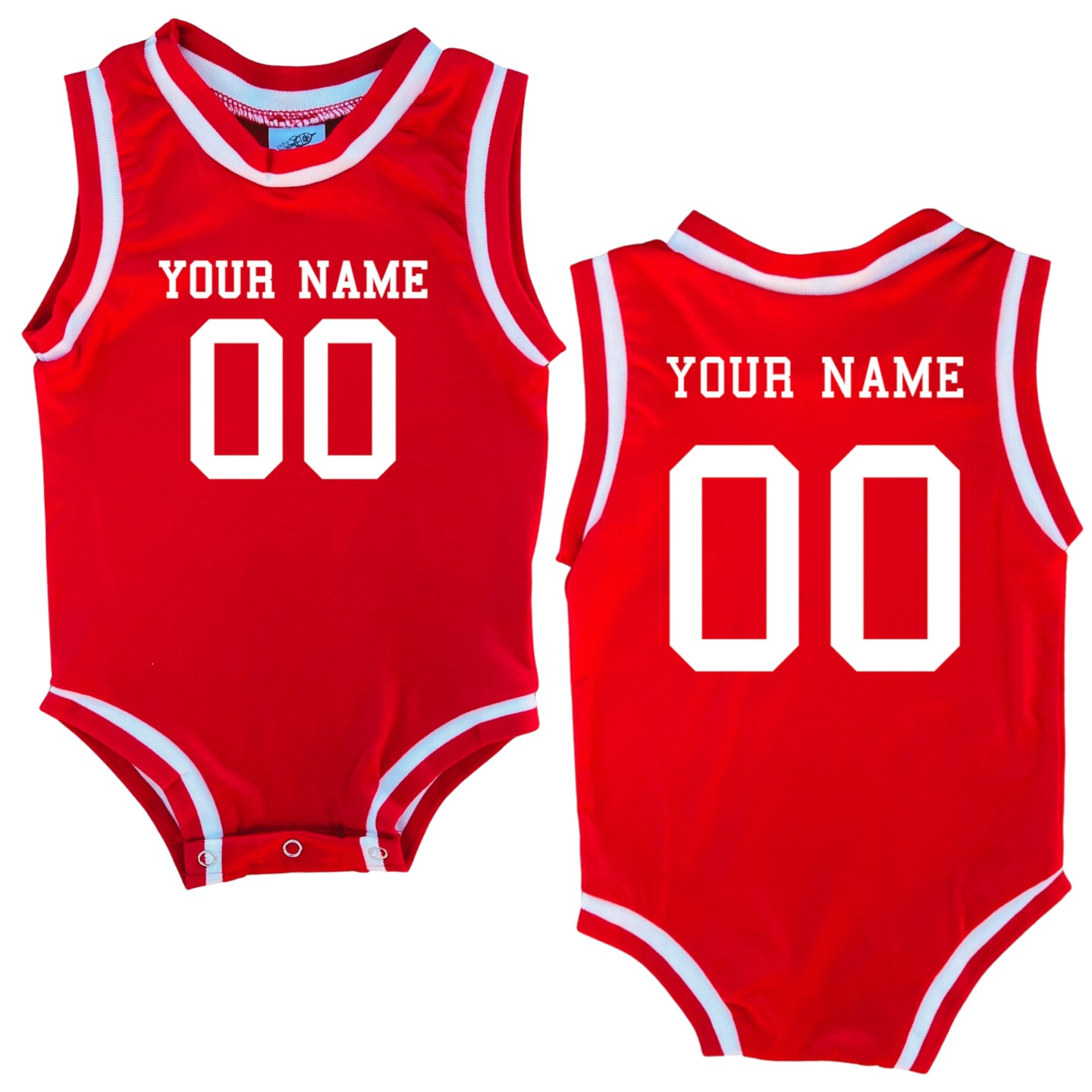 Custom Sleeveless Basketball Sport Jersey for Babies and Toddlers-Personalized with Name and Number (Front and Back) - image13