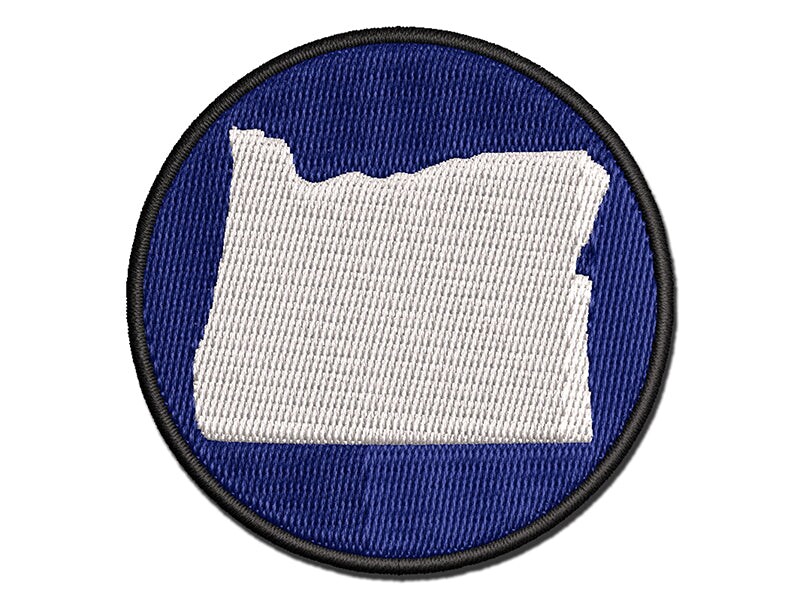 Oregon State Silhouette Multi-Color Embroidered Iron-On or Hook &#x26; Loop Patch Applique