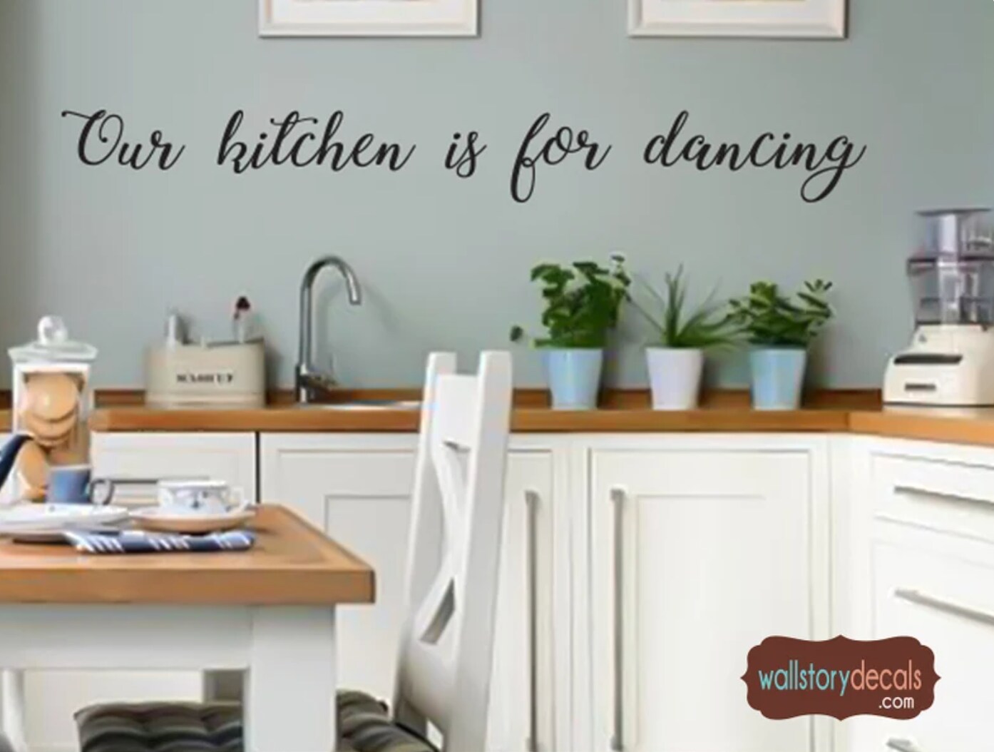 Family Wall Art Quotes Decal - Our Kitchen is for Dancing - Wall Decals ...