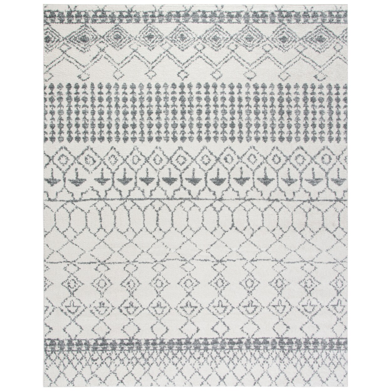 SAFAVIEH Tulum Ivory/Grey Rug: Soft Rustic Patterns & Boho-Chic Style