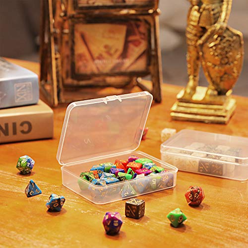 12 Pack Clear Plastic Beads Storage Containers Box with Hinged Lid for Beads and More (4.45 x 3.3 x 1.18 Inch)