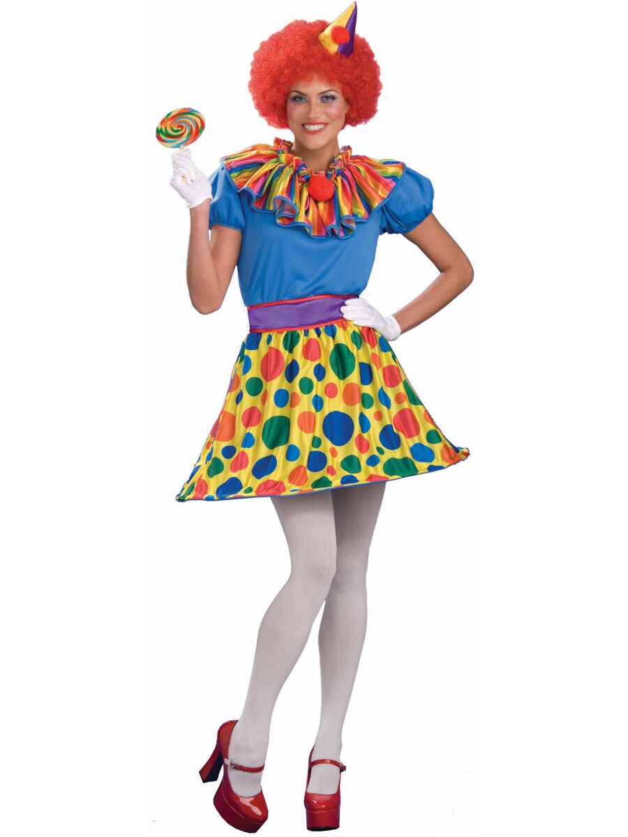 Women&#x27;s Reversible 2-in-1 Clown and Raggedy Anne Rag Doll Double Costume