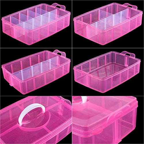 SGHUO 3-Tier Stackable Storage Container Box Bead Organizers and
