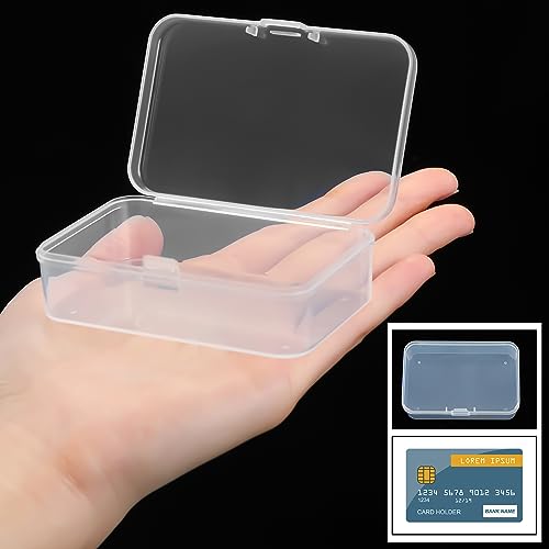 12 Pieces Small Clear Plastic Beads Storage Container and Organizer Transparent Boxes with Hinged Lid for Storage of Small Items, Jewelry, Diamonds, DIY Art Craft Accessory (3.35 x 2.17 x 1 Inch)