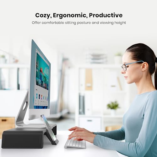 Clear Acrylic Monitor Riser Stand 20"W X 11"D - Computer Monitor Stand With Keyboard Storage Space