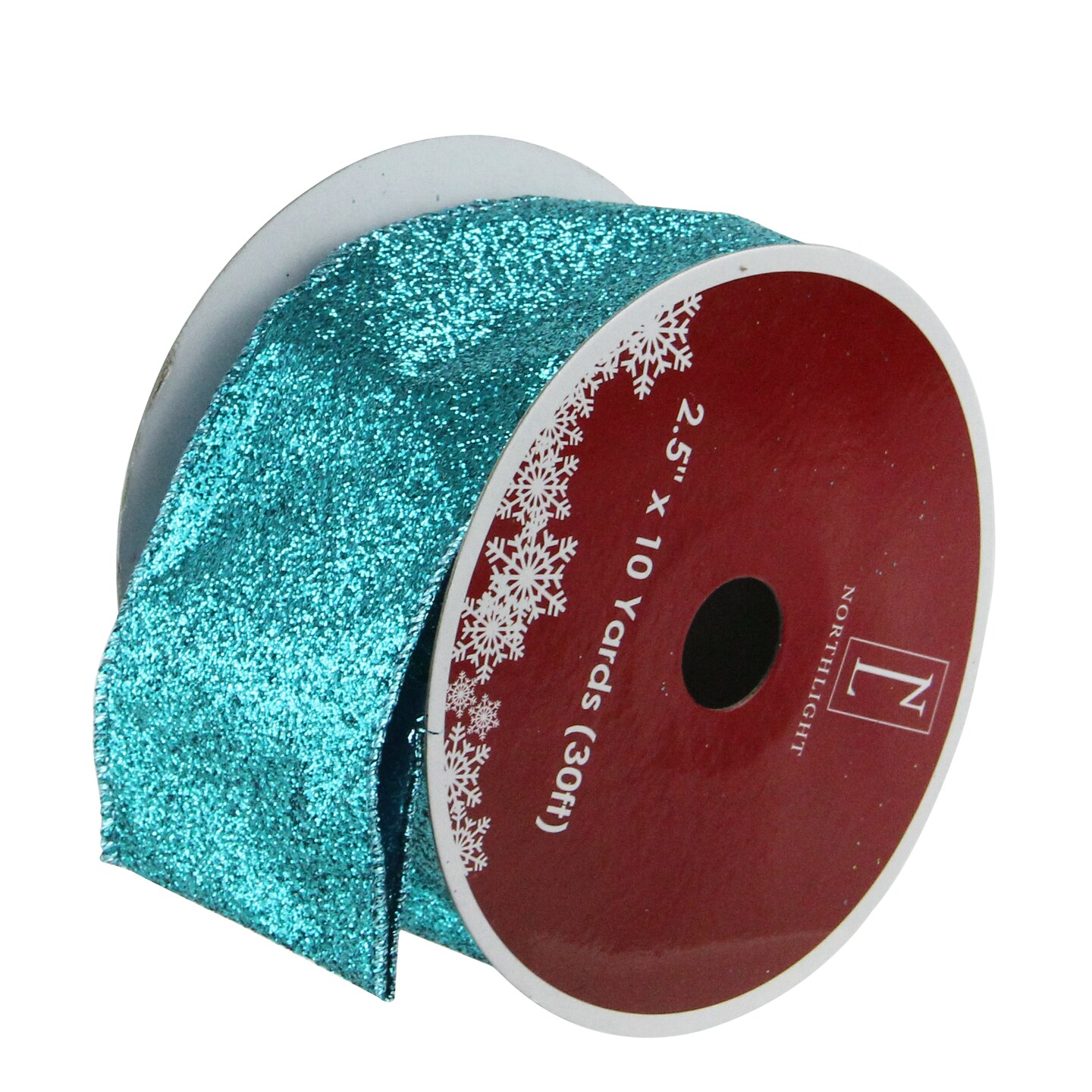 Northlight Pack of 12 Shimmering Teal Green Solid Wired Christmas Craft Ribbon - 2.5&#x22; x 120 Yards