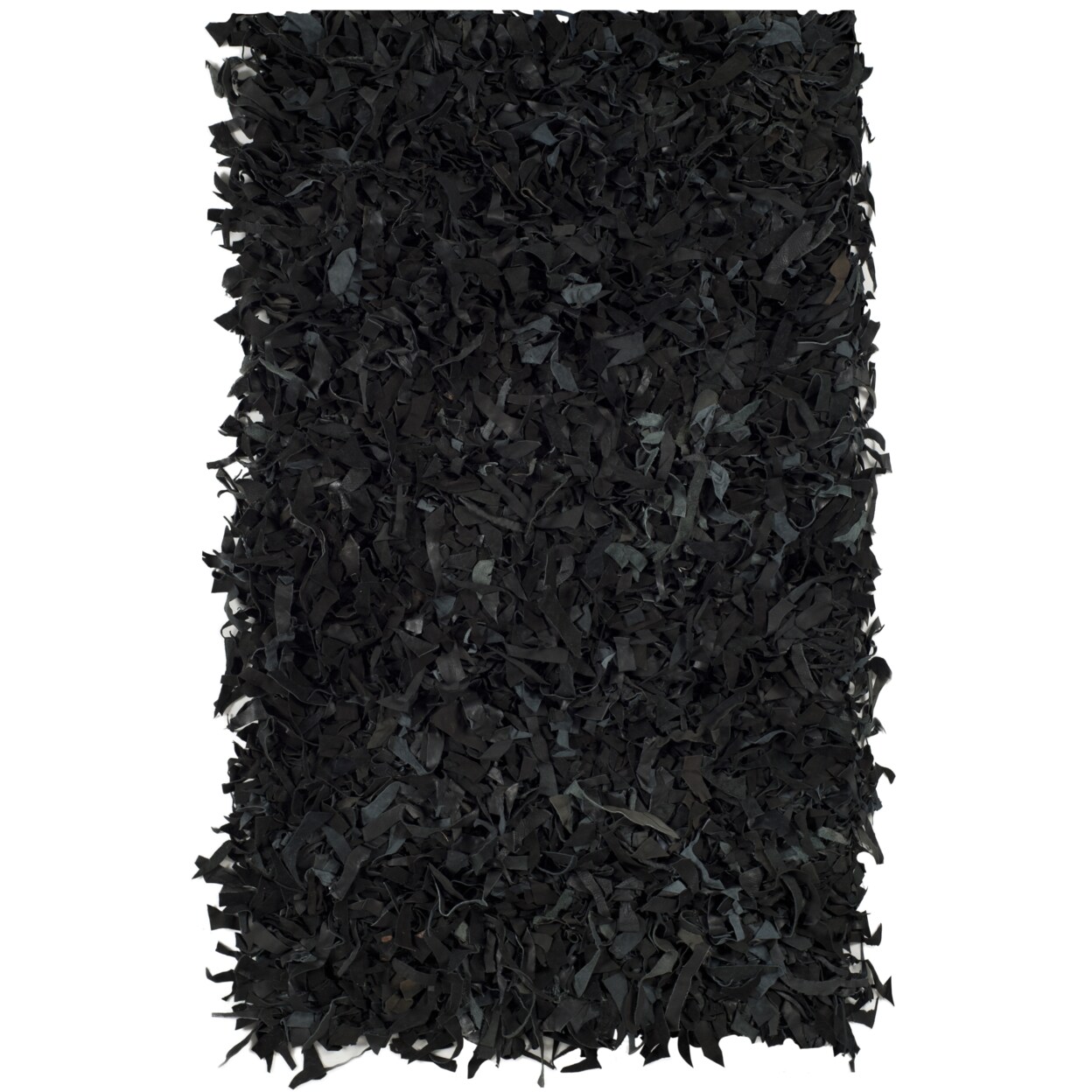 Safavieh   Leather Shag LSG511A Hand-knotted Black Rug