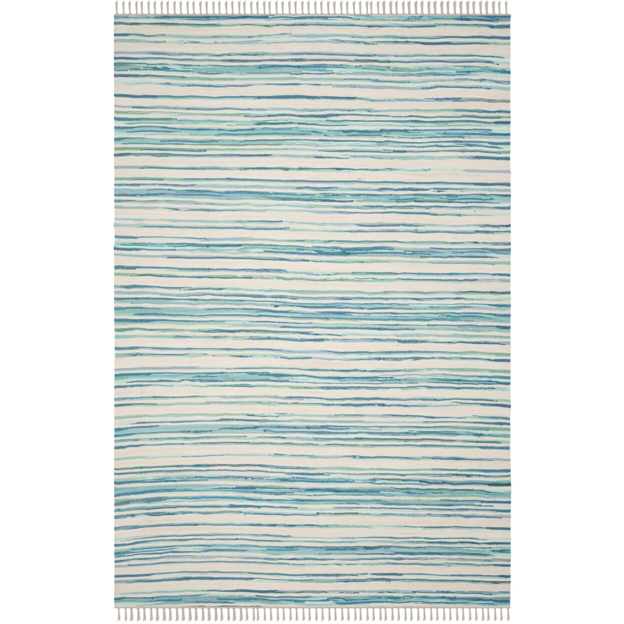 Safavieh Rag Rug Rar126D Handwoven Ivory / Green Rug Area Rug Carpet Hand-Woven
