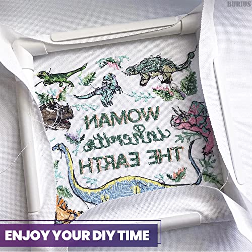 11 Inch Plastic Embroidery Hoop - White Plastic Sewing Hoops Hand Embroidery Hoops Embroidery Snap Frame - Snap Needlework Frame Cross Stitch Frame Square Embroidery Hoop for Cross Stitching, Quilting