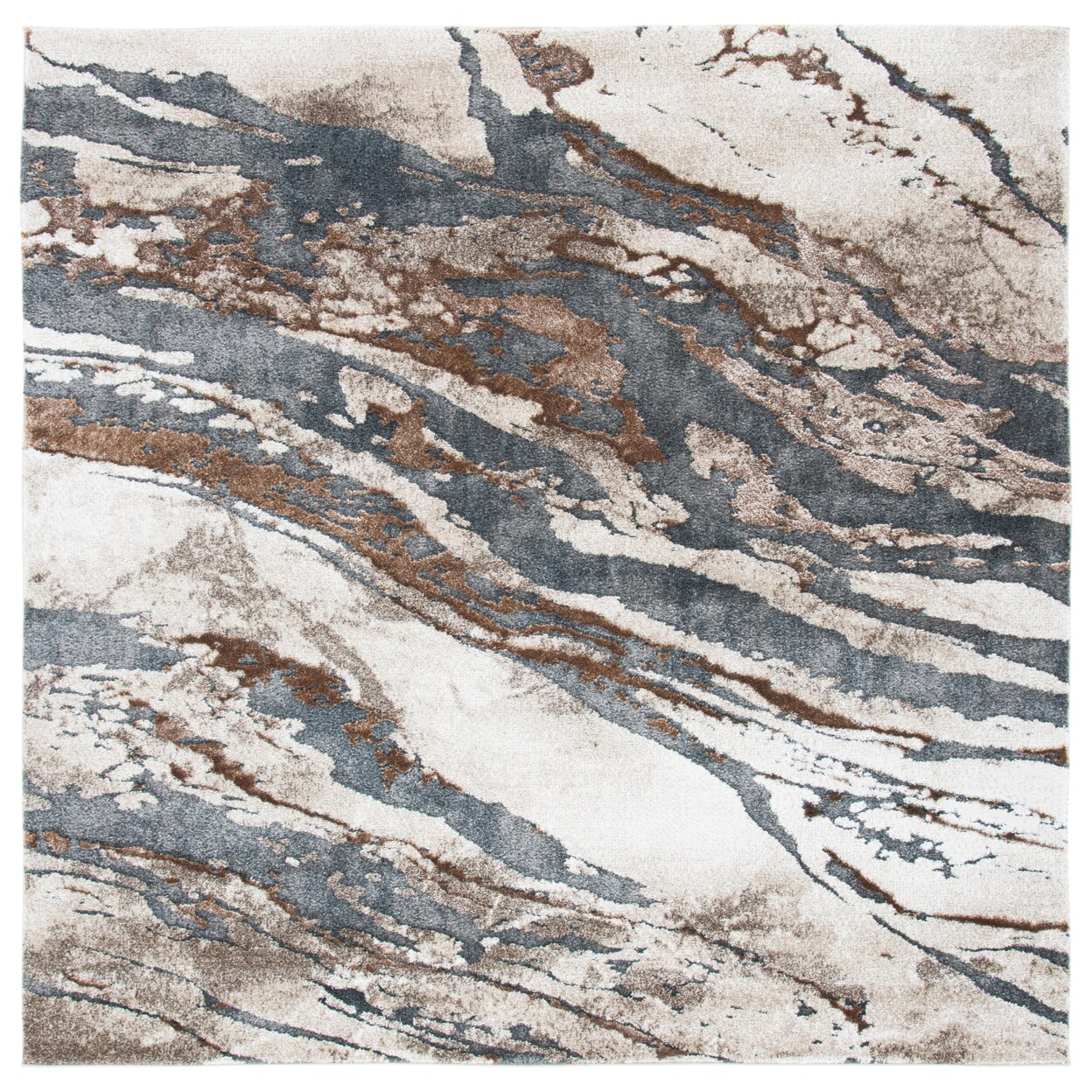 Safavieh Pacific Collection Pfc865F Dark Grey / Beige Rug Modern Area Rug