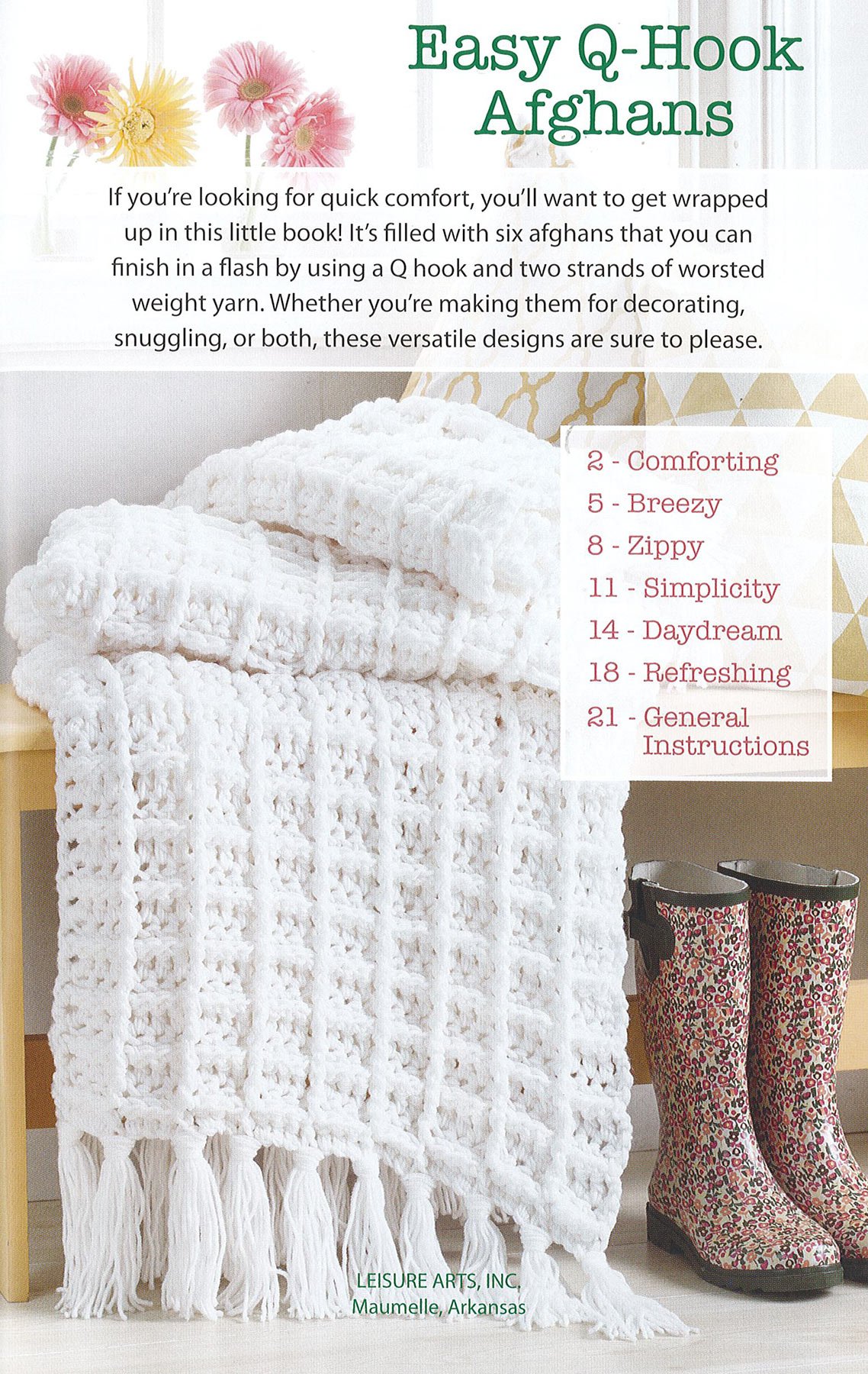 Leisure Arts Easy Q-Hook Afghans Crochet Book