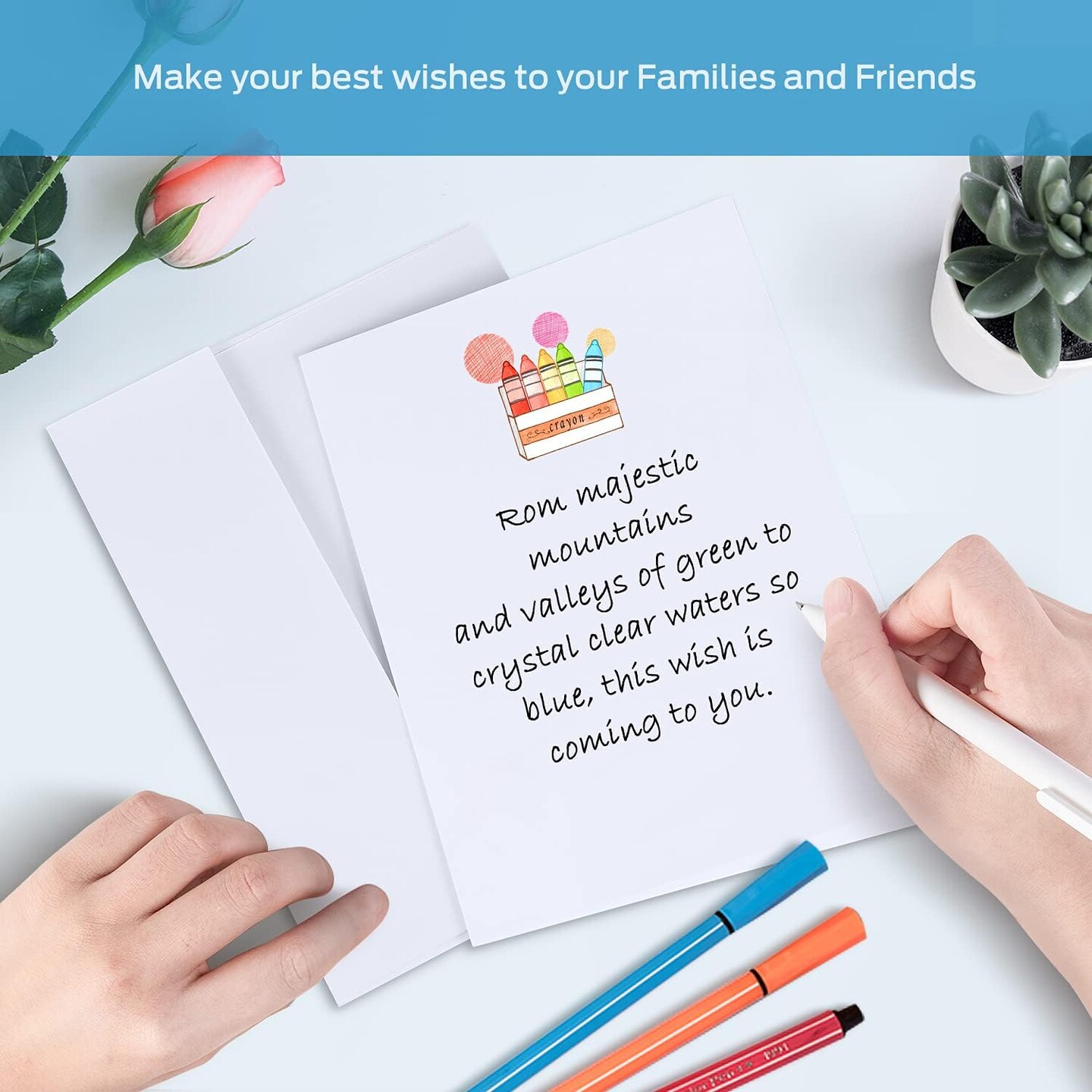 Blank White Cards and Envelopes 50 Pack, Ohuhu 4.25 x 5.5 Heavyweight Folded Cardstock and A2 Envelopes for DIY Greeting Cards, Wedding, Birthday, Invitations, Thank You Cards & All Occasion