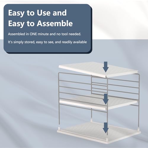 WANCHIY Pantry Organizers and Storage, Foil and Plastic Wrap Organizer- Divided Compartment Holder for Aluminum Foil&#x26;Wraps&#x26;Baggie Boxes, Upgraded Shelf Organizer for Pantry Organizer, Pantry Storage