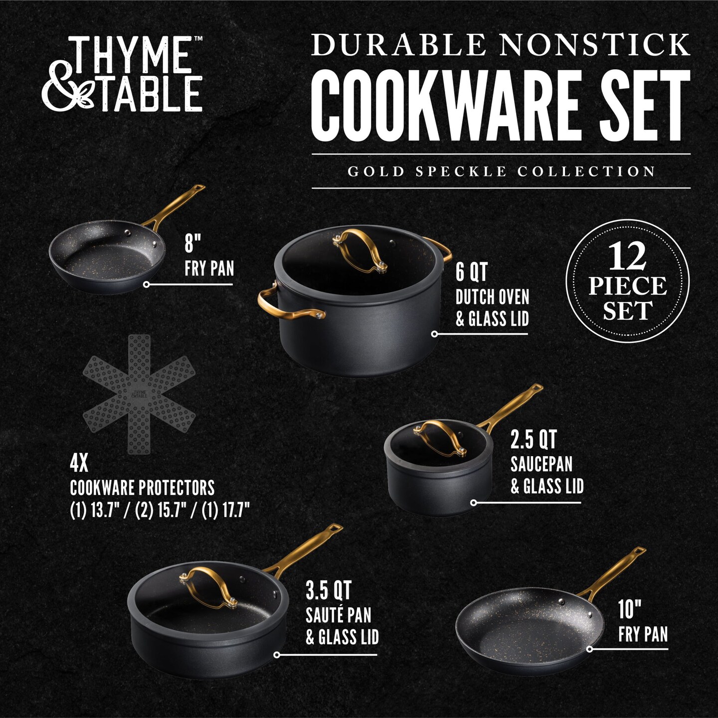 Non Stick Pots and Pans 12-Piece Cookware Set