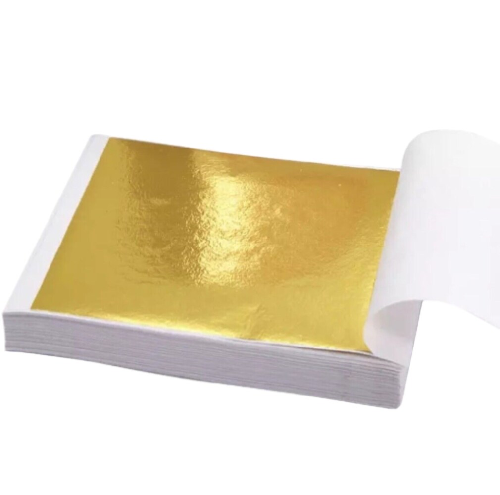 Kitcheniva Gold Foil Sheets Paper For DIY Gilding Craft Decoration 100 Pcs