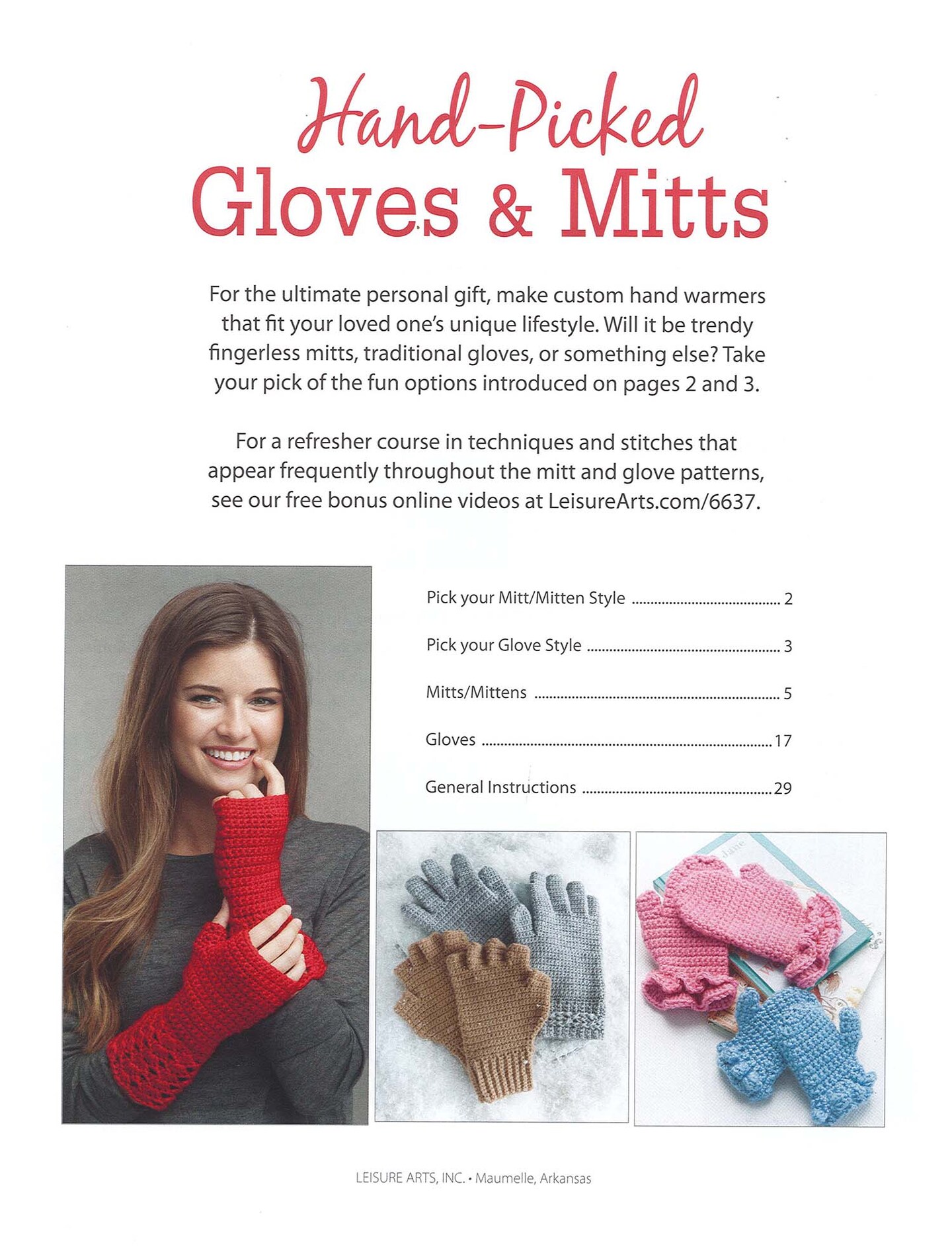 Leisure Arts Crochet Hand-Picked Gloves and Mitts Crochet Book