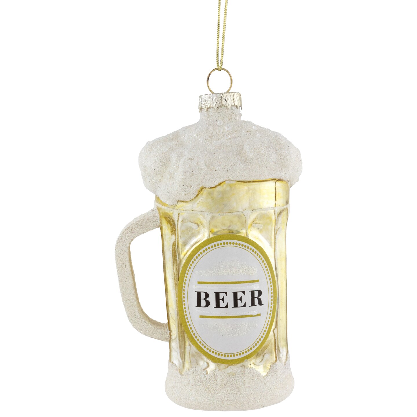 Northlight 4.5&#x22; Frosty Beer Mug Glass Christmas Ornament