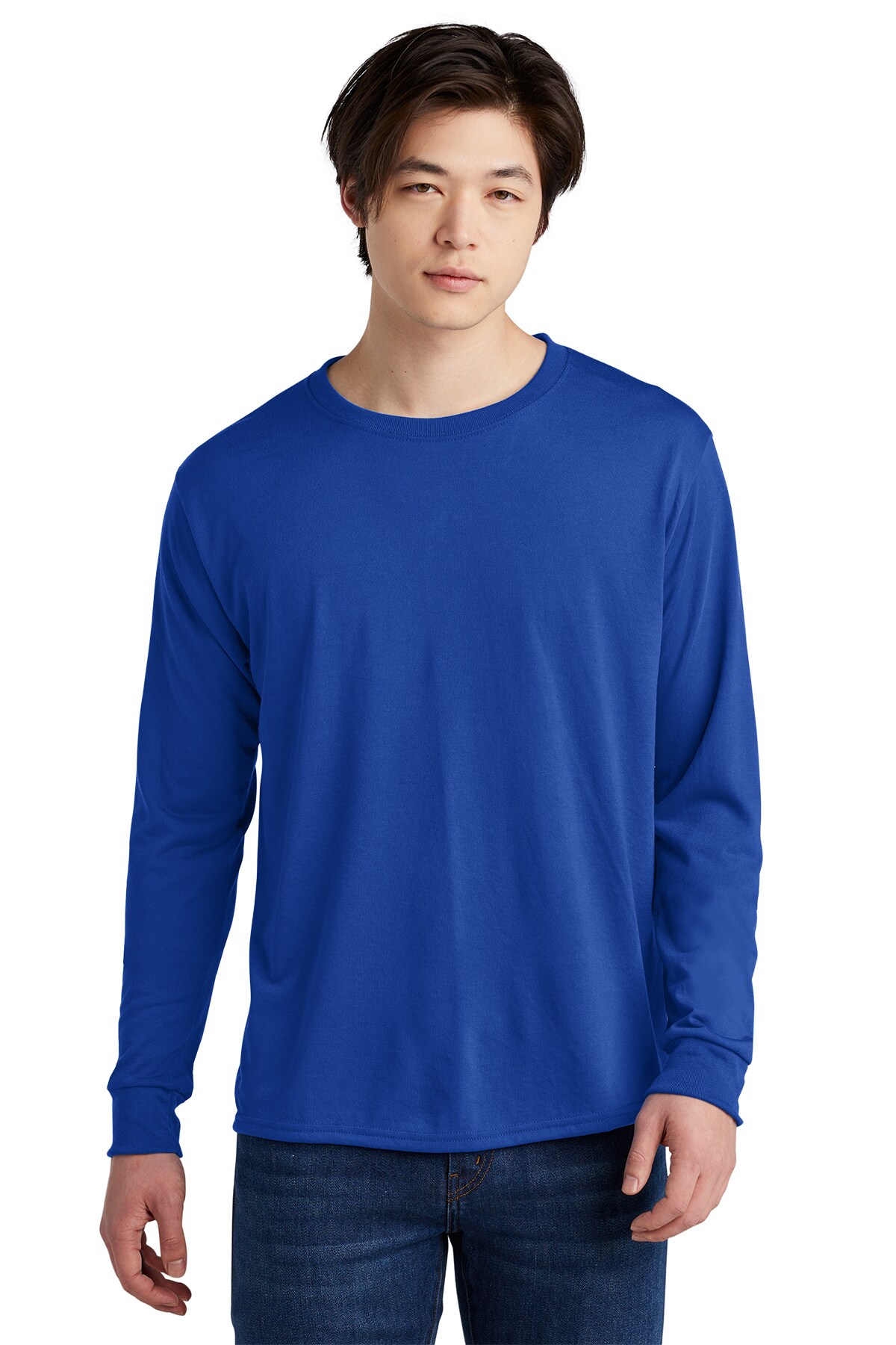 Stylish Long Sleeve T-Shirts Stretch Crewneck Soft Tees for Men | Men's  Eversoft 5.3-oz, 100% polyester Cotton Stay Tucked Crew Long Sleeve T-Shirt