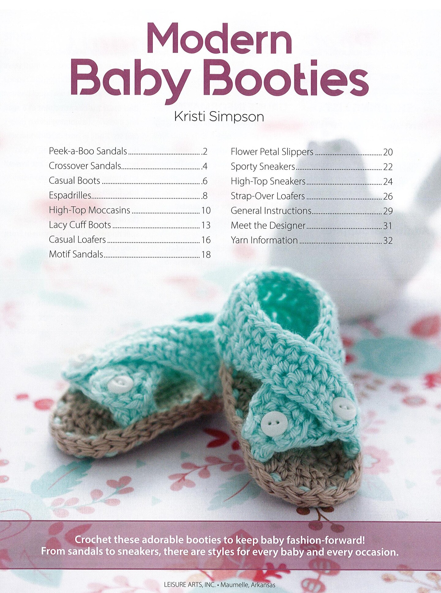 Baby Booties Crochet Moccasins Pattern Leisure Arts Modern Baby