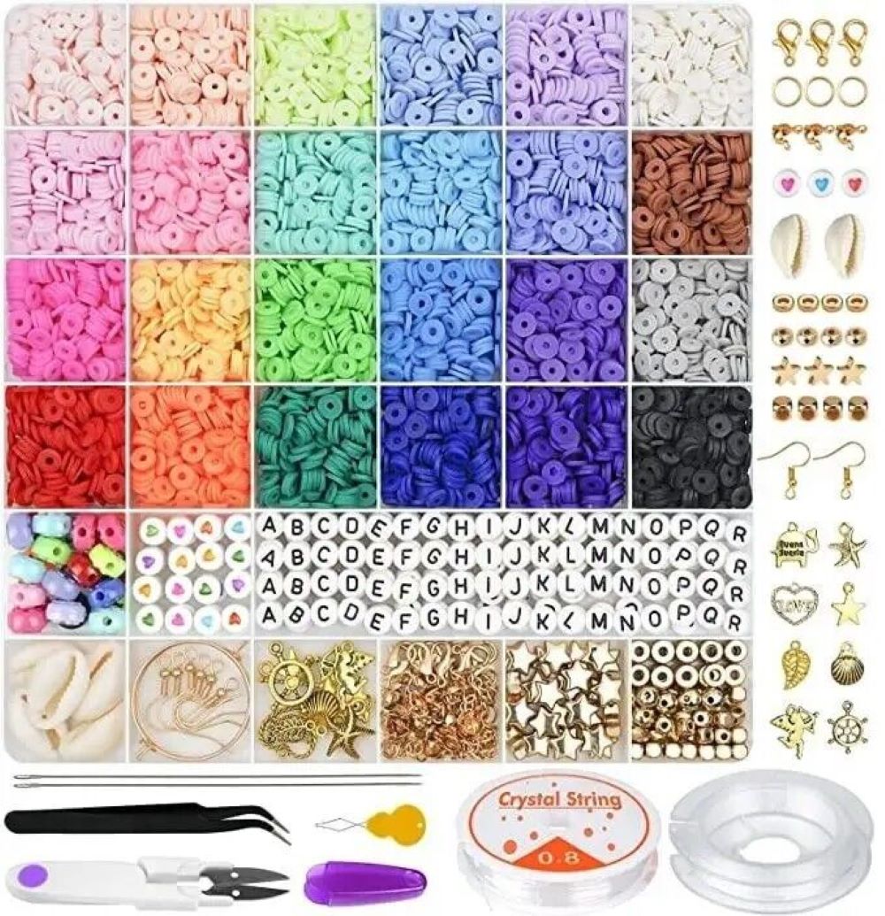  Deinduser Bracelet Making Kit 7200 Pcs Clay Beads for